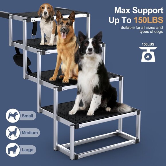 Dog Stairs for Car, Foldable Dog Ramp for Car with Non-Slip Surface - Picture 3 of 7